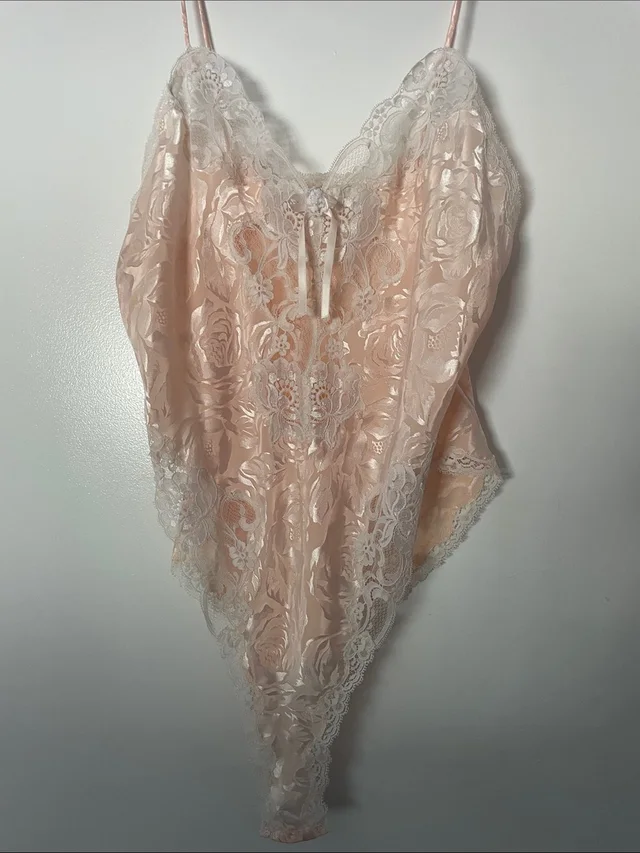 Dior Vintage Peach And White Lace Chemise in white from Poshmark