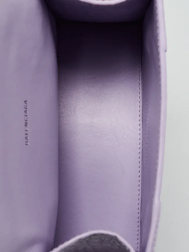 Balenciaga Lilac Croc Embossed Leather Hourglass XS Top Handle Bag in Purple Crocodile from Yoogis, photo 8 of 9
