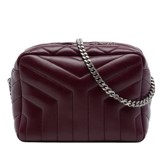 Red Saint Laurent Small Matelasse Calfskin LouLou Bowling Bag in Red Calfskin from Designer Revival