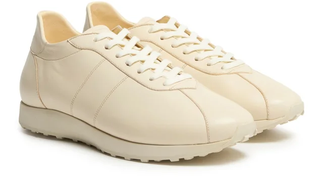 THE ROW Mica sneakers in Green Upper: 100% lambskin, lining: 100% goatskin, sole: 100% rubber, photo 2 of 6 from 24S (US)