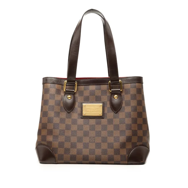 Brown Louis Vuitton Damier Ebene Hampstead PM Tote Bag in Brown Canvas from Designer Revival