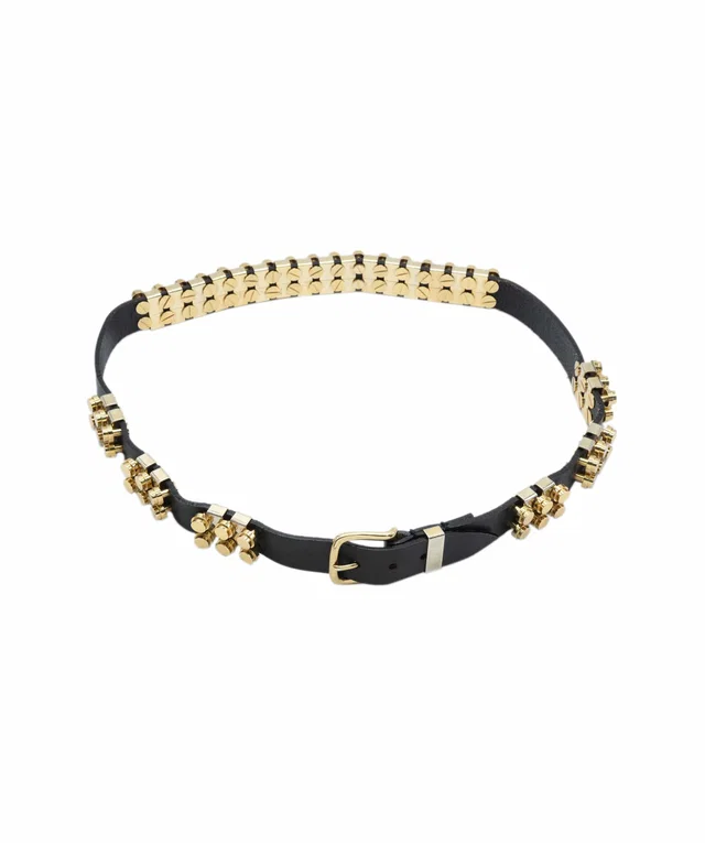 Balmain black leather and studded belt in Black Leather from Luxury Promise