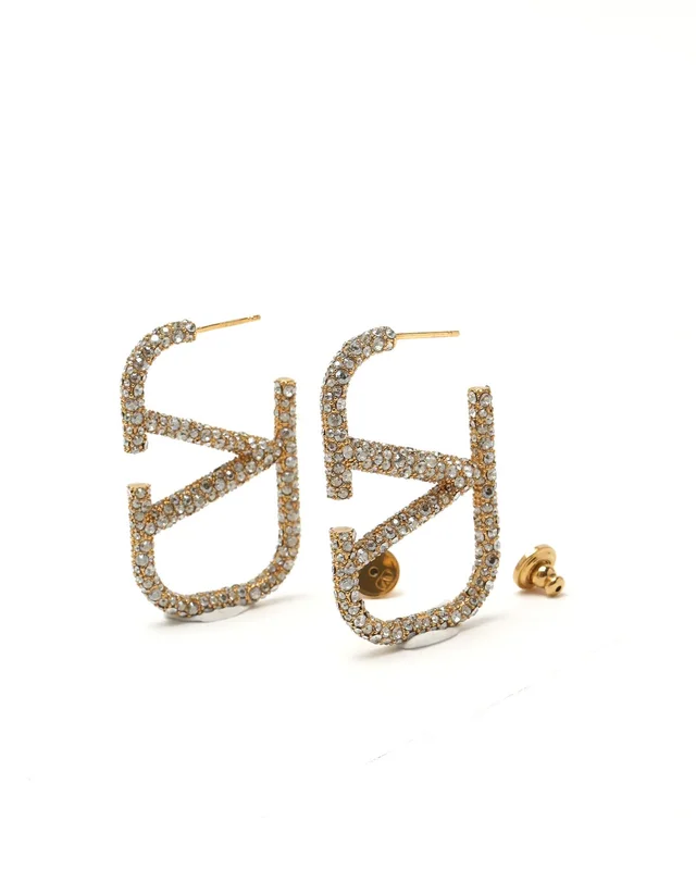 Valentino Garavani VLogo Rhinestone Earrings from A Retro Tale, photo 2 of 4