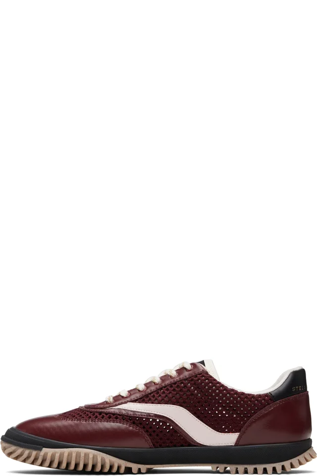 Stella McCartney Burgundy S-Wave Sport Mesh Paneled Sneakers, photo 3 of 4 from SSENSE