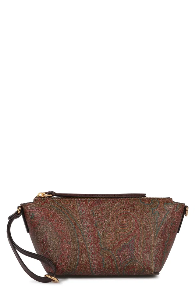 Etro Mini Bag — Brown Cotton in Brown Calfskin from HEWI