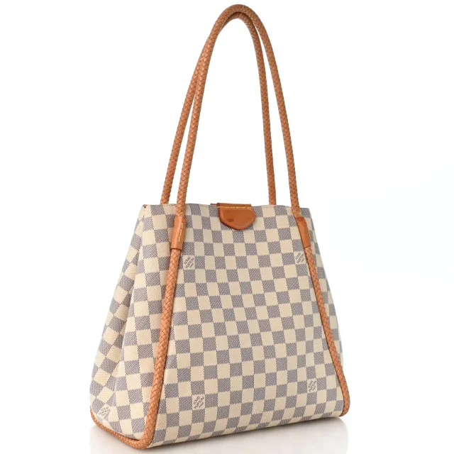 Louis Vuitton Damier Azur Propriano Rose Ballerine in Pink Canvas from FASHIONPHILE, photo 3 of 11