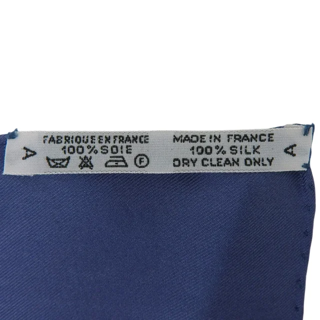 Hermès Carré 90 TROPIQUES scarf, purple/navy in Navy Silk from VINTAGE QOO TOKYO, photo 7 of 10