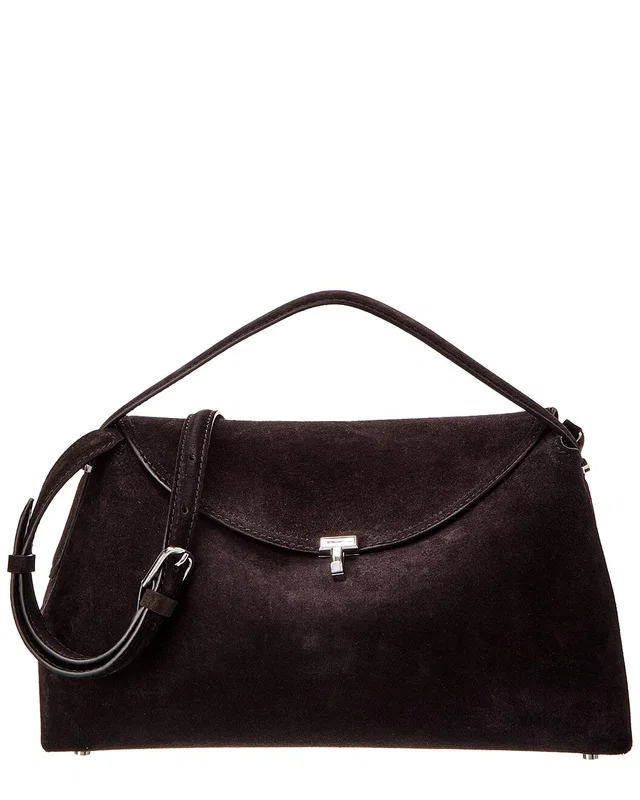 TOTEME T-Lock Top Handle Suede Satchel, image 1 of 1 from Gilt