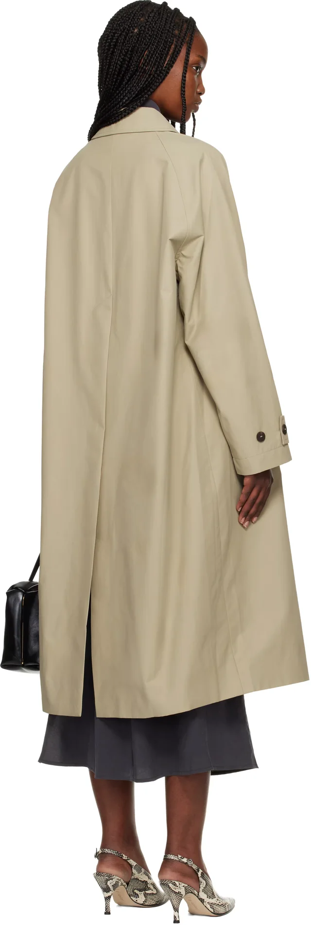Studio Nicholson Beige Holin Technical Cotton Trench Coat, photo 7 of 8 from SSENSE