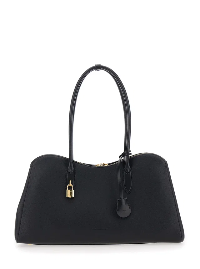 Stella McCartney Shoulder Bag — Black True Hemp in Black Leather from HEWI