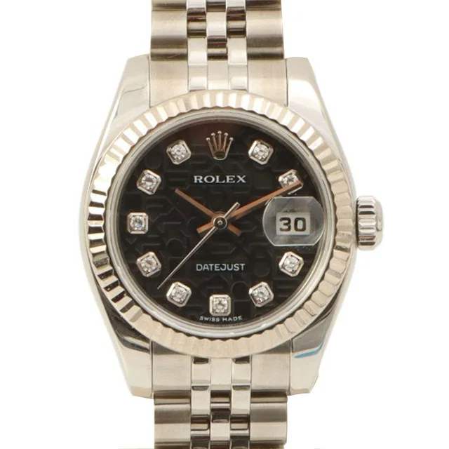 Rolex Circa 2005 10P Diamond Datejust 26mm 179174 G D-serial Automatic Black in Black from VINTAGE QOO TOKYO
