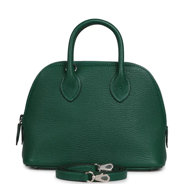 Hermès 1923 Bolide Mini Vert Vertigo Chevre Palladium Hardware in Green Goatskin from Madison Avenue Couture