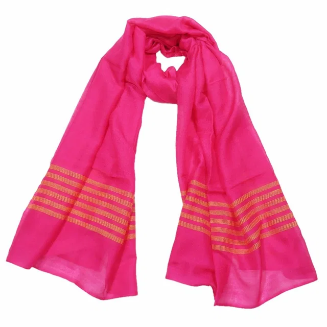 Hermès Cashmere Silk Large Shawl Plume Stitching Scarf Pink in Pink Silk from The Reluxe