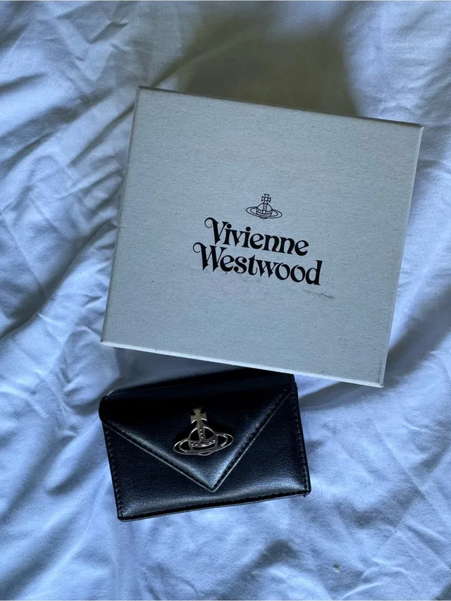 Vivienne Westwood Black Leather Compact Wallet With Silver Orb (See Description) in silver|black|gray Leather from Poshmark