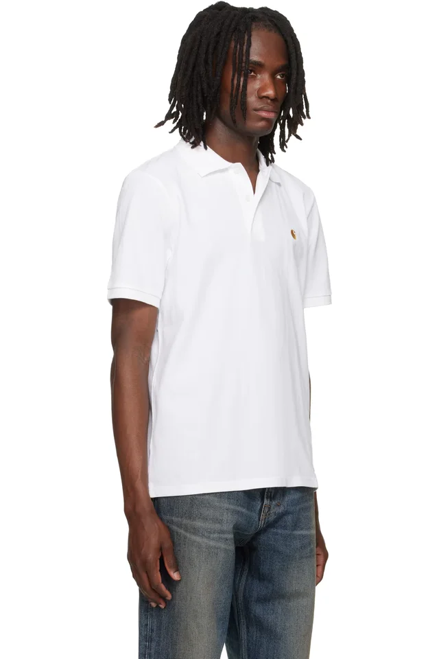 Carhartt Work In Progress White Chase Pique Polo, photo 2 of 4 from SSENSE