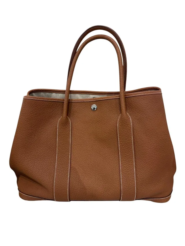 Hermès Garden Party Gold 36 Clemence in Gold Clemence leather from Luxury Promise