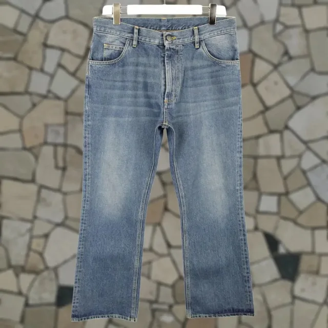 Maison Margiela Jeans Women's Bootcut Blue 5 Pocket Zip Fly Faded (Eu) 42, Women's (Size 24) in multicolor Denim from Grailed