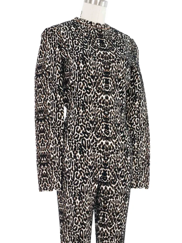Alaïa Animal Print Knit Bodycon Jumpsuit from Arcade Vintage, photo 2 of 2