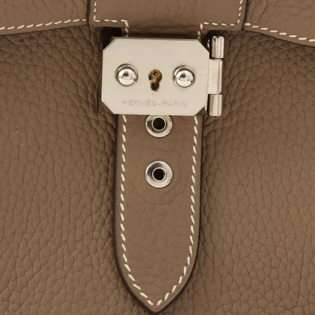 Hermès 2005 Sac à Dépêches 38 Étaupe in Togo leather from VINTAGE QOO TOKYO, photo 7 of 13