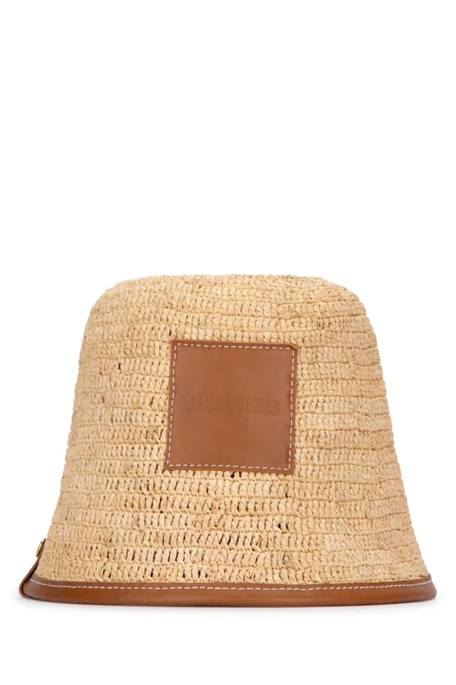 Jacquemus Le Sun Hat — Beige in Beige Woven leather from HEWI