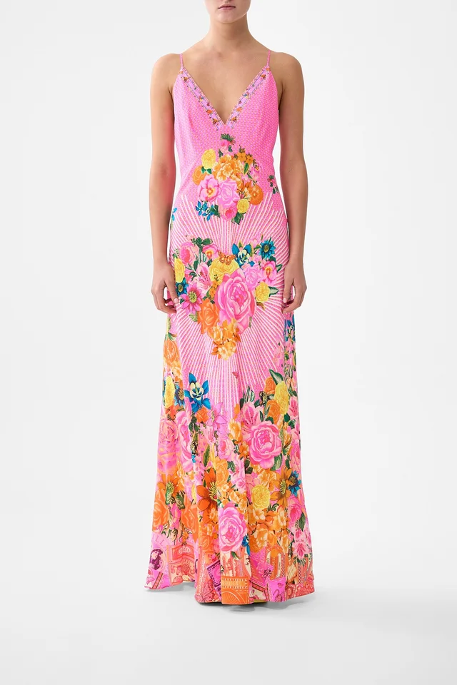 Camilla eBoutique V-NECK FULL LENGTH BIAS SLIP DRESS ILLUSTRATION NATION from CAMILLA, photo 1 of 1