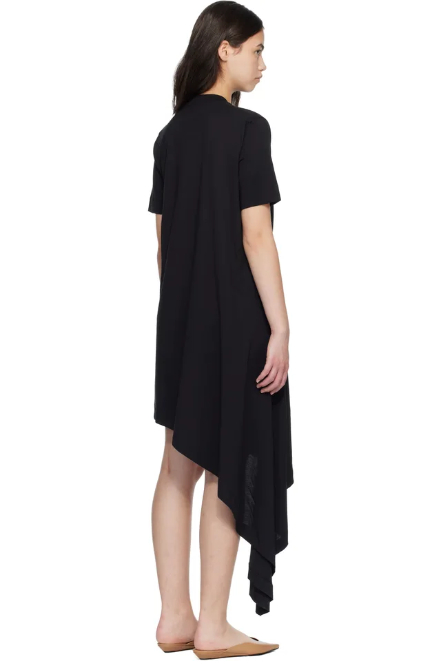 Loulou de Saison Black IGARI Asymmetric T-shirt Midi Dress, photo 3 of 4 from SSENSE