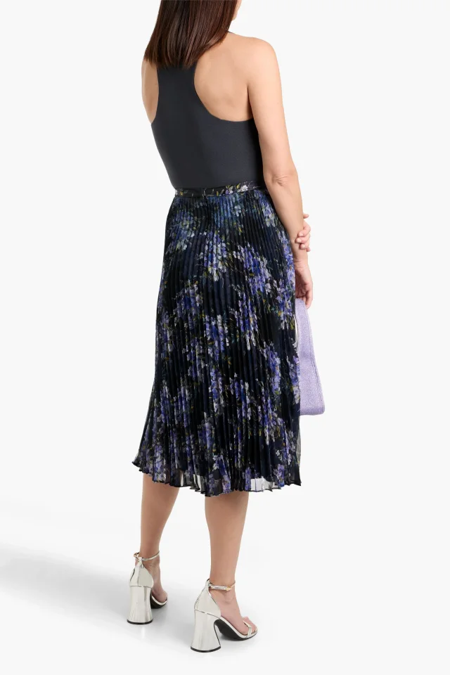 Mikael Aghal Pleated Floral-Print Chiffon Midi Skirt, photo 3 of 4 from THE OUTNET