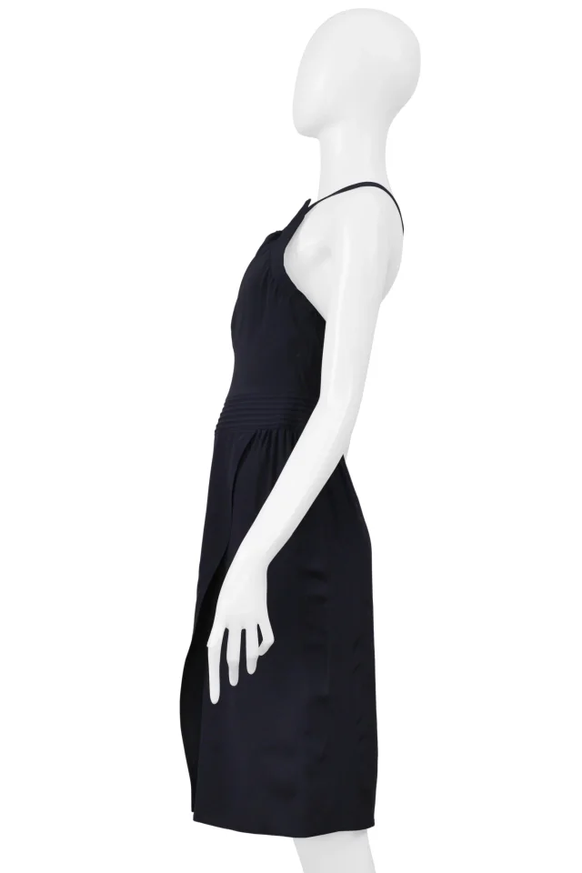 Chloé Navy Asymmetrical Dress in Navy Silk from Resurrection Vintage, photo 7 of 8