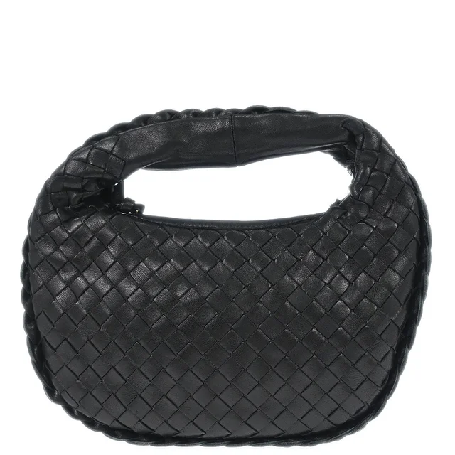Bottega Veneta Black Lambskin Intrecciato Hobo Handbag in Black Lambskin from AMORE Vintage Tokyo