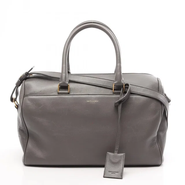 Saint Laurent Handbag Classic Duffle 6 2-Way Gray Leather in Grey Leather from The Reluxe