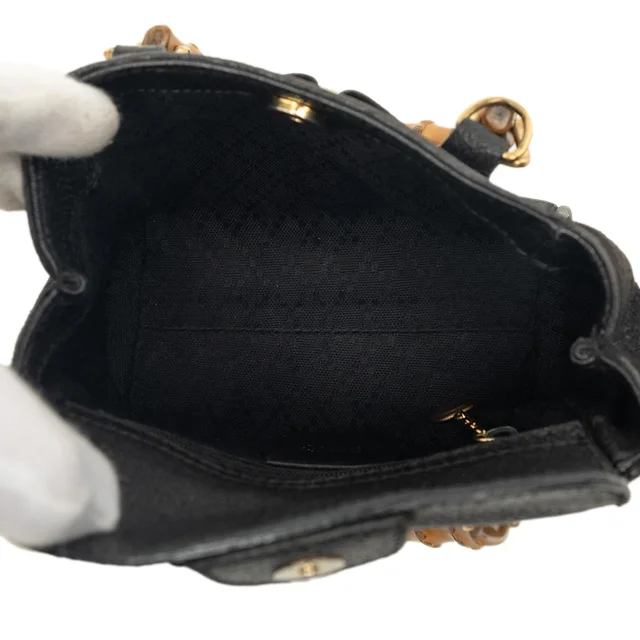 Black Gucci Mini Suede Bamboo Satchel in Black Suede from Designer Revival, photo 2 of 2