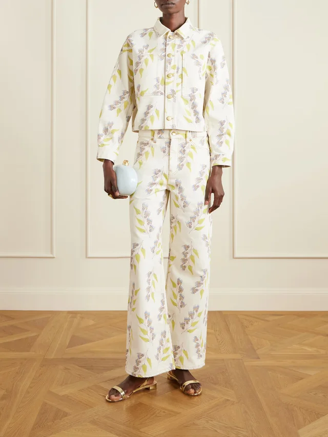 ULLA JOHNSON Bobbi cropped printed denim jacket, photo 2 of 2 from NET-A-PORTER (Canada)