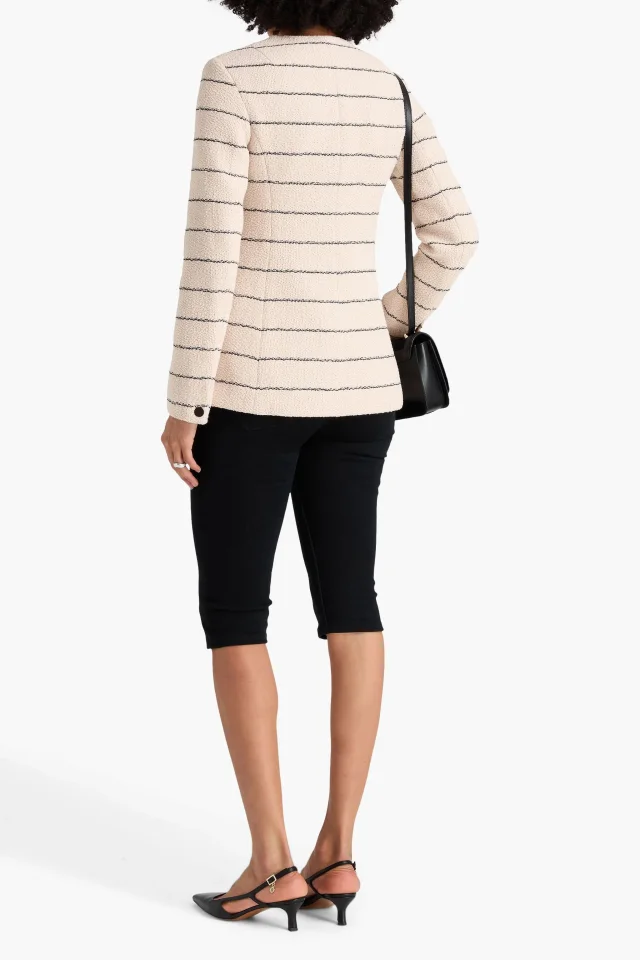 Rag & Bone Roslyn Striped Cotton-Tweed Blazer in White, photo 3 of 4 from THE OUTNET
