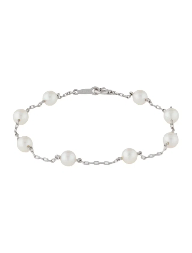 Mikimoto 18K Akoya Cultured Pearl Station Bracelet, 6.5" in multicolor from The RealReal