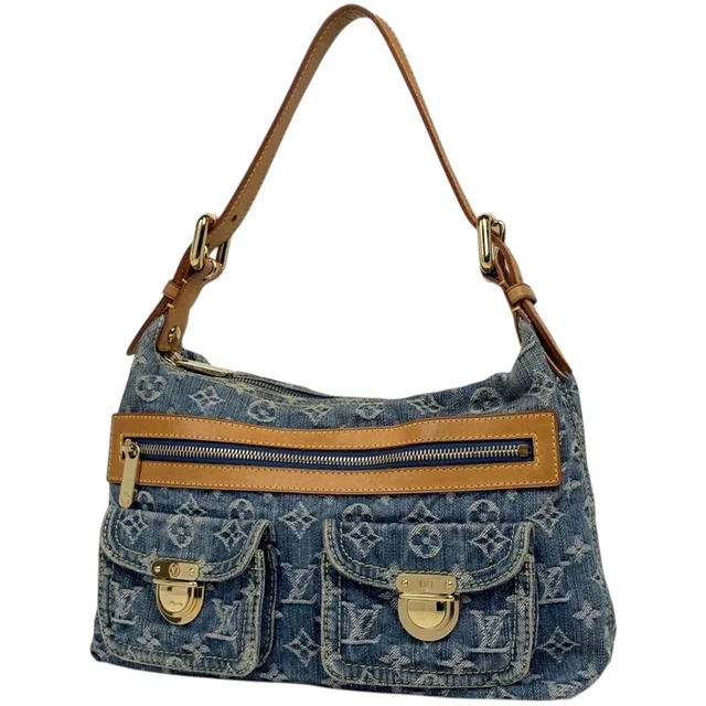 Louis Vuitton Baggy PM Shoulder Bag Monogram Denim Blue in Blue Denim from The Reluxe