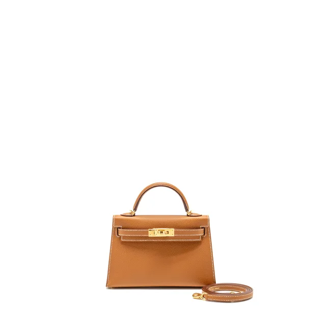Hermès mini kelly II epsom Gold GHW stamp K in Gold Epsom leather from EMIER