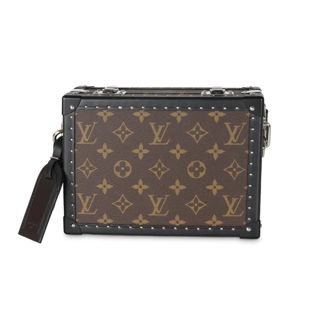 Louis Vuitton Monogram Macassar Canvas Clutch Box Brown Coated Handbag in Brown Canvas from HEWI