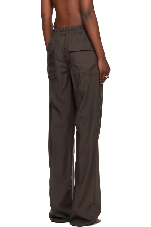 Rick Owens Brown Temple Dietrich Drawstring Lounge Pants, photo 3 of 4 from SSENSE