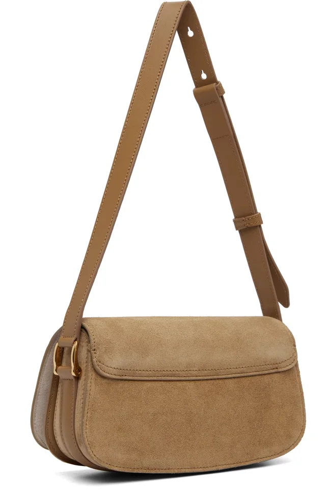 AMI Paris Beige Calfskin Leather Paris Paris Shoulder Bag, photo 3 of 4 from SSENSE