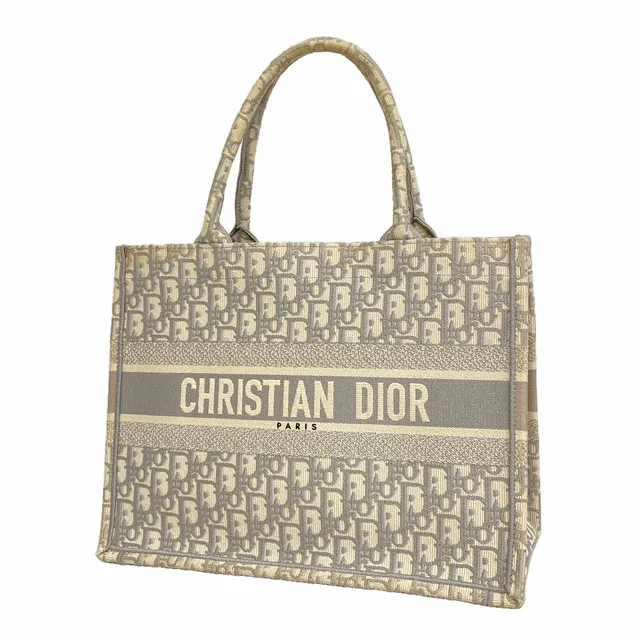 Dior Tote Bag Book Canvas Gray in Grey Canvas from The Reluxe