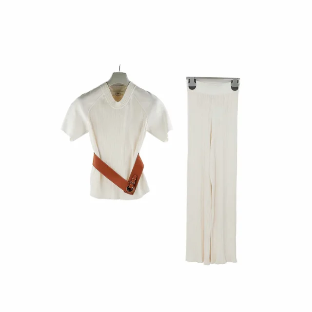 Hermès Top & Pants Set Ivory Size 34 in White from The Purse Affair