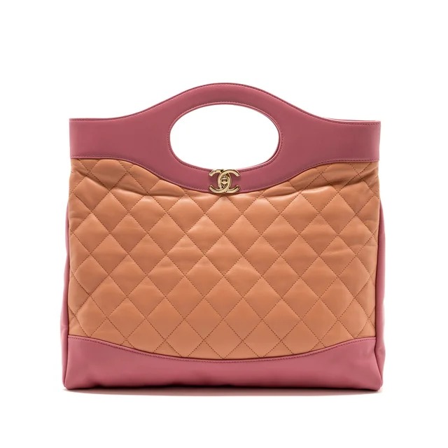 Chanel Large 31 Bag Calfskin Pink LGHW in Pink Calfskin from EMIER