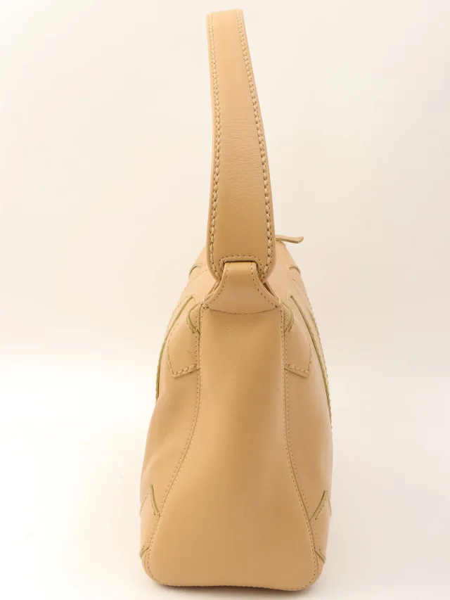 Chanel Around 2004 CC logo stitch handbag Beige from VINTAGE QOO TOKYO, photo 4 of 14