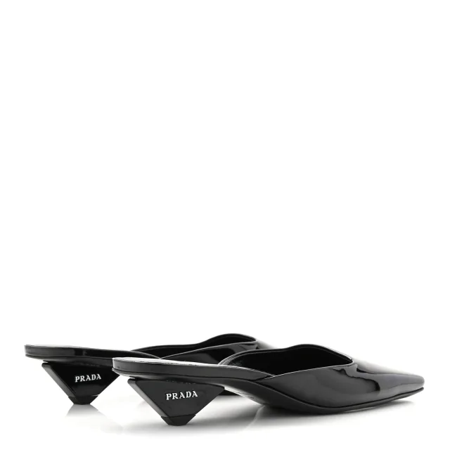 Prada Patent Modellerie Mules 38 Black in Black Patent leather from FASHIONPHILE, photo 5 of 9