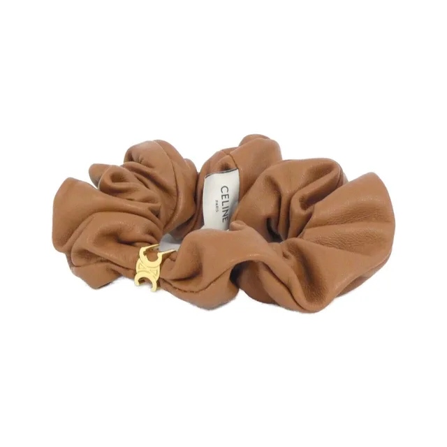 CELINE hair accessories in BRAUN / GOLD metal fittings lamb skin from KOMEHYO