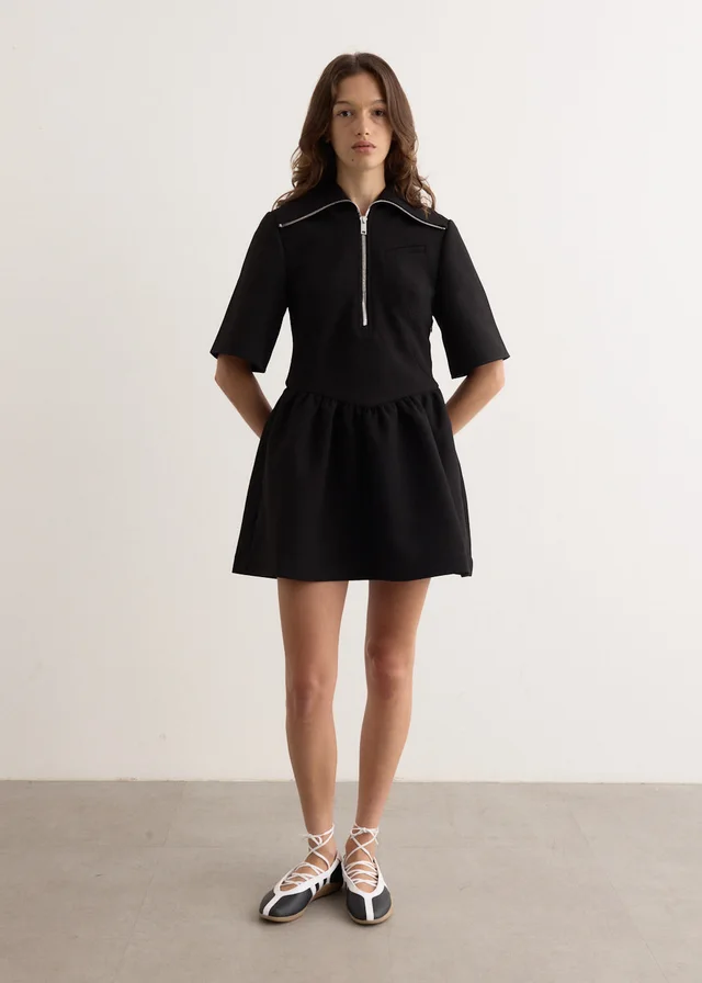 Ganni Bonded Crepe Mini Dress in Black from Incu, photo 1 of 1