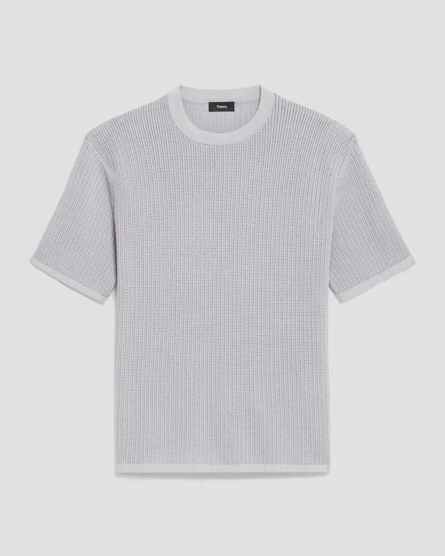 Theory Mesh Tee in Cotton in NEW DARK VAPOR 100% Cotton; Exclusive Of Elastic, photo 6 of 12 from Theory