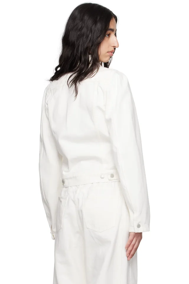ALAINPAUL White Molded Shoulder Denim Jacket, photo 3 of 4 from SSENSE