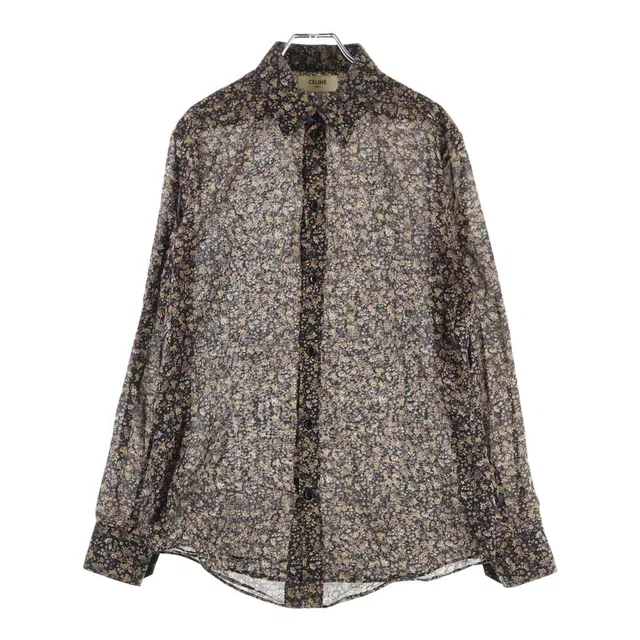 Celine Color Flower Print Shirt Black in Black from The Reluxe
