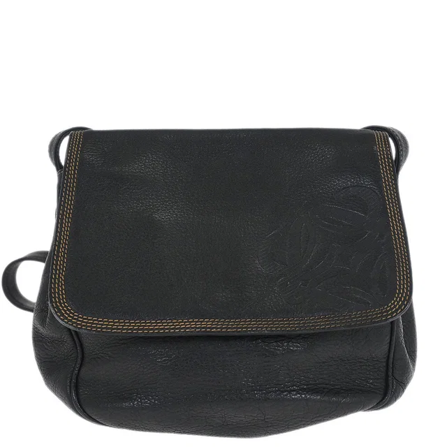 Loewe Dark Navy Shoulder Bag in Navy Leather from AMORE Vintage Tokyo